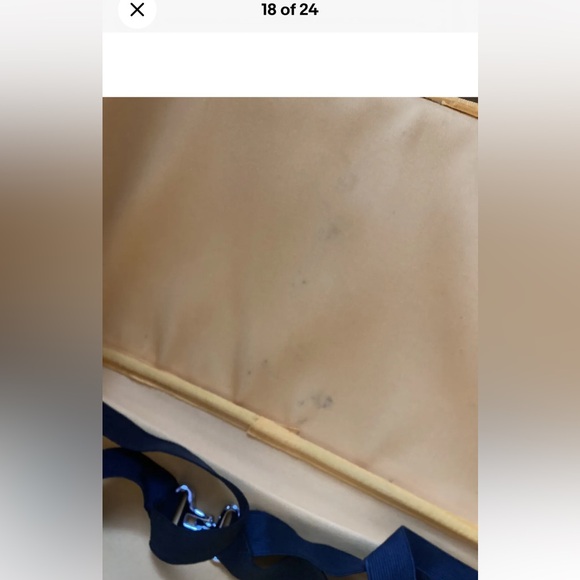 Coach Luggage Leather Detail Travel Duffle Bag Suitcase Travel Beige Brown - Picture 14 of 16